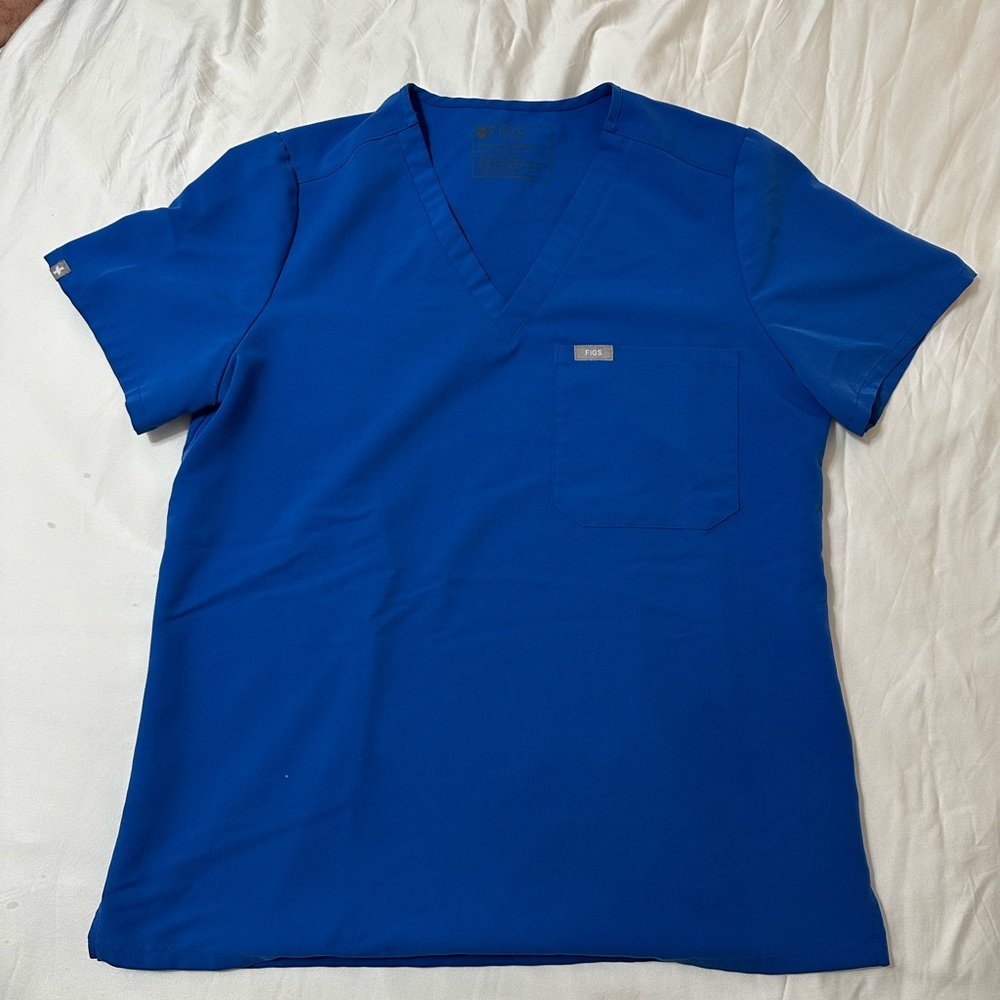 Figs Catarina One Pocket Scrub Top (Royal)